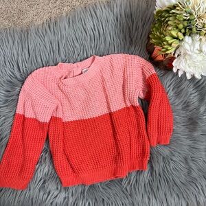 Gymboree color block waffle knit toddler girl sweater